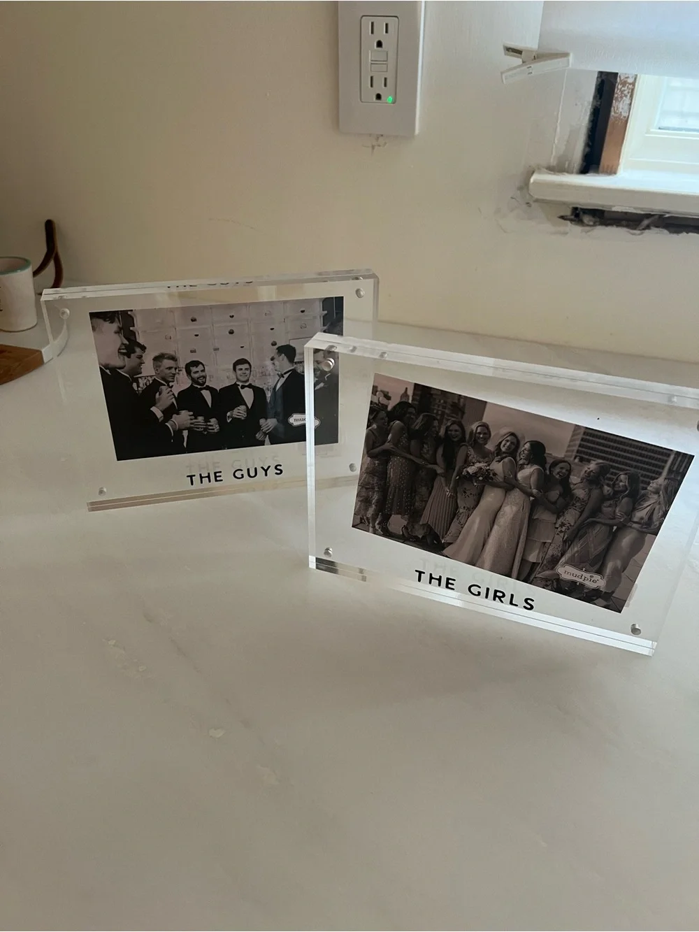 Mud Pie Clear Acrylic 'THE GUYS' and 'THE GIRLS' Photo Frames - Clear
